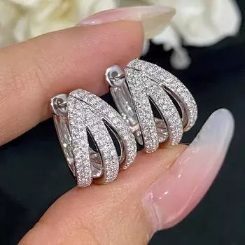 Роскошные новые женские серьги Ретро модные креативные женские серьги белого золота