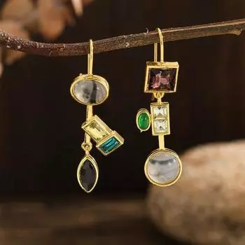 Роскошные новые женские серьги Ретро модные креативные женские серьги золотой