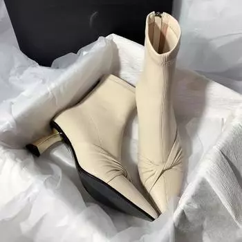 Роскошные новые зимние сапоги Ankel, свадебное платье, гладиаторские женские туфли на каблуке, черные сапоги, женские кожаные дизайнерские сапоги 34 34