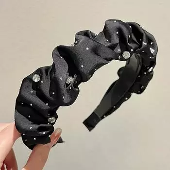 Роскошные ободки для волос со стразами для женщин, однотонные ободки для волос, корейские обручи для волос для взрослых, модные ободки для волос, аксессуары для волос Size fits all