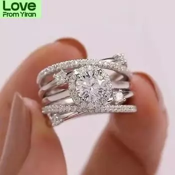 Роскошные обручальные кольца Huitan для женщин, необычный дизайн креста, инкрустированный блестящим камнем Cz, модное универсальное женское кольцо на палец, подарок, ювелирные изделия 10