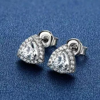 Роскошные очаровательные ювелирные изделия для женщин, 1,0 карата, серьги-гвоздики с муассанитом Halo, стерлинговое серебро 925 пробы, подарок на помолвку