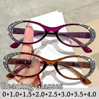 Роскошные очки для чтения с бриллиантами, модные новые очки для дальнего зрения для женщин и мужчин, блокирующие синий свет, очки для пресбиопии +1,0+1,5+4,0 0 чёрный