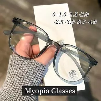 Роскошные очки по рецепту с минусом диоптрий, мужские и женские очки с защитой от синего света, очки для близорукости, модные укороченные очки, оптические очки 0