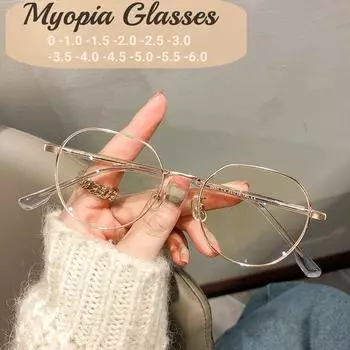 Роскошные очки с блокировкой синего света, 3 цвета, неправильная оправа, очки для близорукости, мужские и женские модные женские очки с минусом диоптрий -4.0