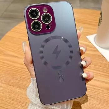 Роскошные однотонные матовые магнитные задние чехлы для iPhone 14 13 12 11 Pro Max Plus с защитной пленкой для объектива Magsafe, чехол для телефона iPhone 14 Pro Max