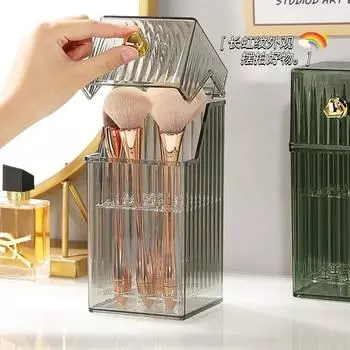 Роскошные органайзеры для макияжа Настольный ящик для хранения кистей для макияжа с крышкой Держатель для губной помады для макияжа Коробка для хранения косметики Органайзер