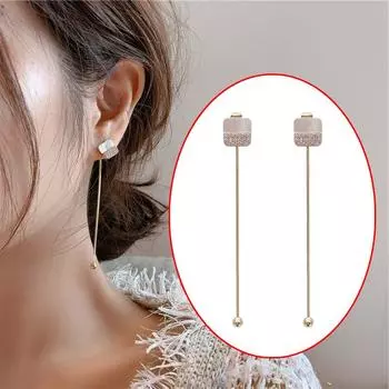 Роскошные ослепительные серьги-капли с кристаллами для женщин, геометрические серьги со стразами и длинными кисточками, эффектные ювелирные изделия, подарки