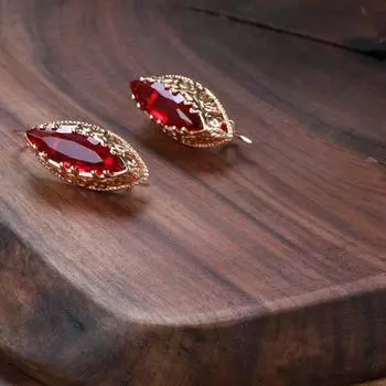 Роскошные овальные серьги с цирконием цвета розового золота для женщин, свадебные украшения, повседневная одежда, подарки красный