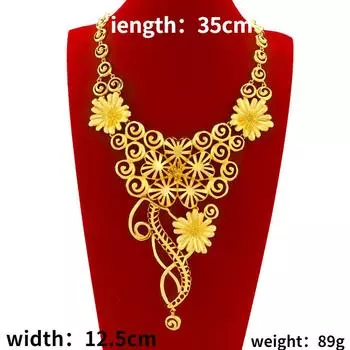 Роскошные ожерелья с подвеской в виде цветов из желтого золота, цепочка для женщин, золотое ожерелье невесты, женские подвески, свадебные украшения, подарки золотой
