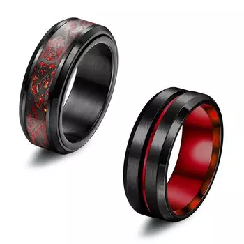 Роскошные парные кольца красного цвета из титана, кольца из нержавеющей стали для мужчин и женщин, кольца с кельтским драконом, свадебные украшения для вечеринки, подарок 9