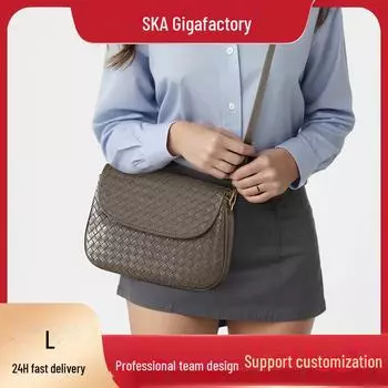 «Роскошные плетеные сумки из овчины для женщин — модная сумка-тоут из натуральной кожи на осень и зиму»