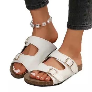 Роскошные пляжные женские сандалии, летние туфли на плоской подошве, повседневные тапочки с застежкой-клипсой, удобные пляжные шлепанцы, размер 35-43 35 чёрный