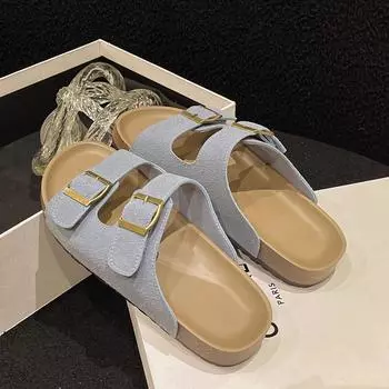 Роскошные пляжные женские сандалии, летние туфли на плоской подошве, повседневные тапочки с застежкой-молнией, дизайнерские прогулочные пляжные шлепанцы, удобные шлепанцы с открытой пяткой 35