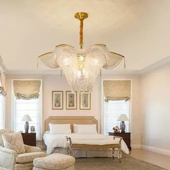 Роскошные подвесные светильники Crystal Butterfly 2024, новые современные дизайнерские светодиодные подвесные светильники Lustre для потолка, домашний декор для гостиной Cold White