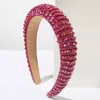 Роскошные полностью бриллиантовые плетеные вручную бисерные повязки на голову модные аксессуары для волос женский тренд барокко губчатая повязка для волос повязка для волос головной убор