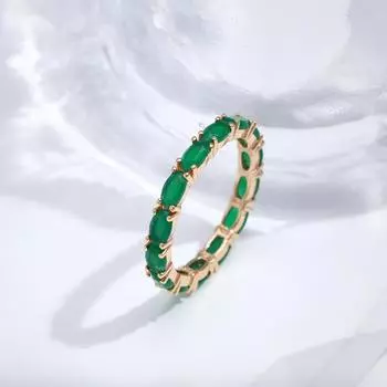 Роскошные полные овальные штабелируемые кольца с зеленым цирконом для женщин, повседневная одежда, модные украшения 7 зелёный