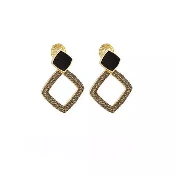 Роскошные полые серьги со стразами, простые и щедрые модные зажимы для ушей в виде катушки от комаров без отверстий для ушей