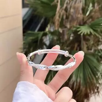 Роскошные посеребренные плетеные браслеты браслеты для женщин вечерние свадебные помолвочные украшения регулируемые