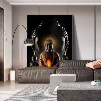 Роскошные постеры с изображением Бога Будды, скандинавские декоративные картины, настенные картины на холсте, современные аксессуары для декора гостиной дома 21x30cm No Framed