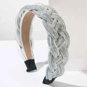 Роскошные повязки на голову с инкрустацией бриллиантами, плетеные повязки для волос в виде жареных пончиков, аксессуары для волос, женская широкая повязка на голову, обруч, головной убор