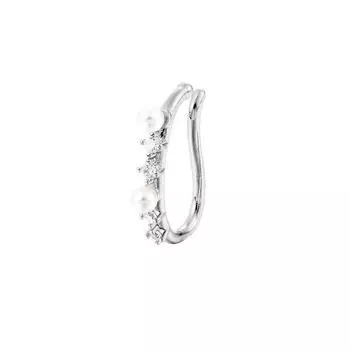 Роскошные позолоченные бриллиантовые жемчужные клипсы для ушей, французский сладкий темперамент, модный U-образный дизайн, циркониевые клипсы для ушей без пирсинга ушей copper