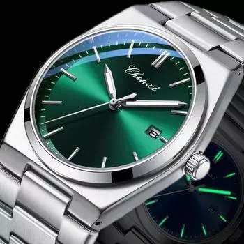 Роскошные простые мужские кварцевые часы спортивные водонепроницаемые светящиеся мужские часы из нержавеющей стали с датой 2024 НОВИНКА белый