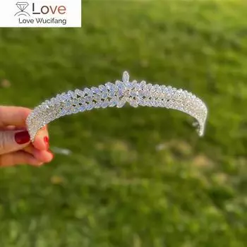 Роскошные простые тиары и короны из циркония класса ААА, корона из кубического циркония, диадема со стразами, свадебные аксессуары для волос