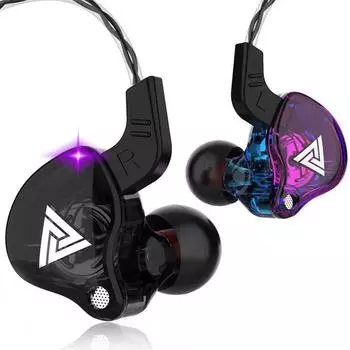 Роскошные проводные наушники HiFi с двойным приводом и микрофоном 3,5 мм, спортивные музыкальные наушники для бега, стереогарнитура с басами, оригинал чёрный