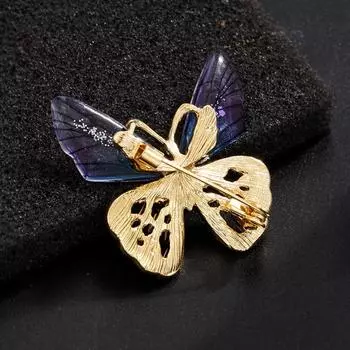Роскошные прозрачные крылья бабочки для мальчиков в корейском стиле, значок, одежда, аксессуары, женская брошь синий