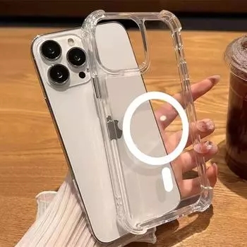 Роскошные прозрачные магнитные чехлы для беспроводной зарядки Magsafe для iPhone 15 14 13 12 11 15 Pro Max противоударный чехол аксессуары For iphone15