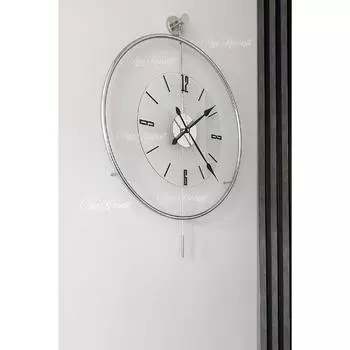 Роскошные прозрачные стеклянные современные настенные часы Tiktok 60 см хромированного цвета