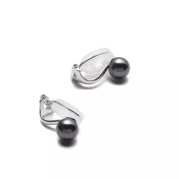 Роскошные японские жемчужные серьги Grand Premium Pearls для свадеб и похорон, бренд с 3-летней гарантией [VOTRE COUTURE] для женщин (6мм_Серый_Серебристый)