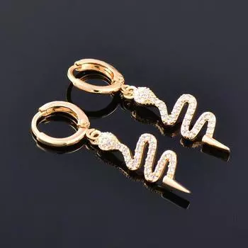 Роскошные разноцветные серьги-кольца в форме змеи с камнями кубического циркона, женские модные серьги-кольца, новинка 2022 KO2