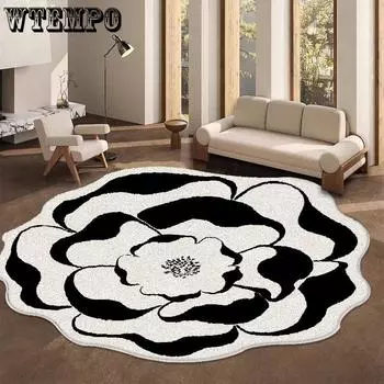 Роскошные ретро ковры для гостиной, нестандартной формы, декор спальни, мягкий ковер, современный ковер, утолщенный противоскользящий коврик diameter 80cm