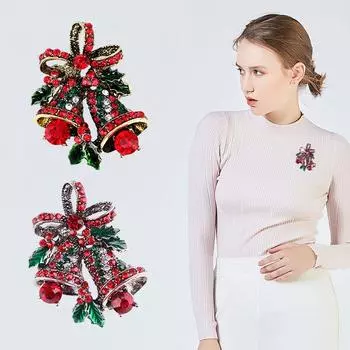 Роскошные рождественские броши-колокольчики, изысканные булавки для женщин и детей золотой