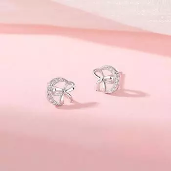 Роскошные серьги-бантики с луной для женщин, серьги в милом стиле леди, серьги с милым слоником