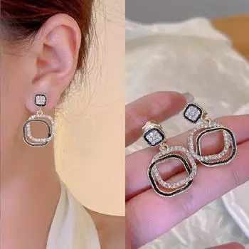 Роскошные серьги без пирсинга со стразами, простые блоки, без зажима для пирсинга