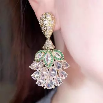 Роскошные серьги CMM Heavy Industry в европейском и американском стиле для ужина, инкрустированные изысканным цирконием, большие серьги-капли золотой