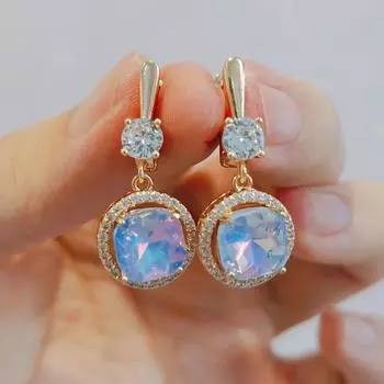 Роскошные серьги для вечеринок для женщин, новинка 2023 года, красочные серьги-капли с цирконом, модные золотые серьги для свадьбы, помолвки, ювелирные аксессуары разноцветный