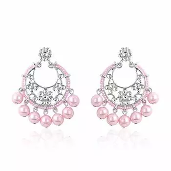 Роскошные серьги Estele с родиевым покрытием и сияющим жемчугом для женщин