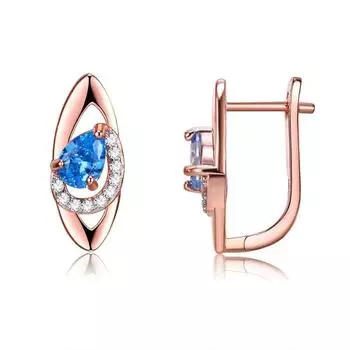 Роскошные серьги-гвоздики из розового золота с цирконием для женщин, рождественский подарок, модные аксессуары, ювелирные изделия