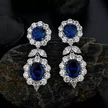 Роскошные серьги-гвоздики с высокоуглеродистыми бриллиантами 9 * 11 мм, подарок на годовщину, стерлинговое серебро 925 пробы, ювелирные изделия