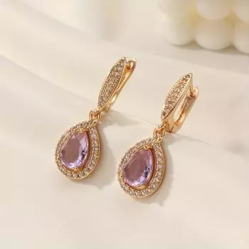 Роскошные серьги-капли из циркония CDJAIME для женщин, новые модные золотые серьги, свадебные ювелирные аксессуары для вечеринок золотой