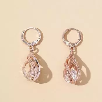 Роскошные серьги-капли с микроинкрустацией цирконием для невест и вечерних нарядов. Модный и элегантный дизайн. null