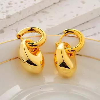 Роскошные серьги-клипсы в форме арки - персонализированные золотые украшения в стиле Triomphe для модных подарков для женщин