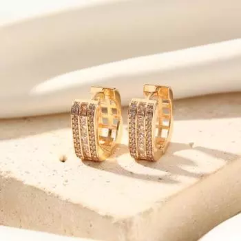 Роскошные серьги-кольца для женщин, серьги с кубическим цирконием, ювелирные изделия, аксессуары для свадебной вечеринки золотой