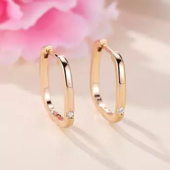 Роскошные серьги-кольца золотого цвета с геометрическим квадратом для женщин, минималистичные маленькие круглые серьги, трендовые свадебные украшения золотой