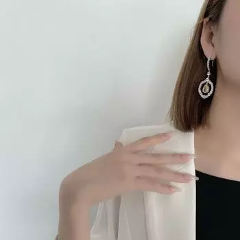 Роскошные серьги-подвески из 100% стерлингового серебра 925 пробы с желтыми вставками для женщин, сверкающие бриллианты из высокоуглеродистого сплава, свадебные украшения для вечеринок, подарки