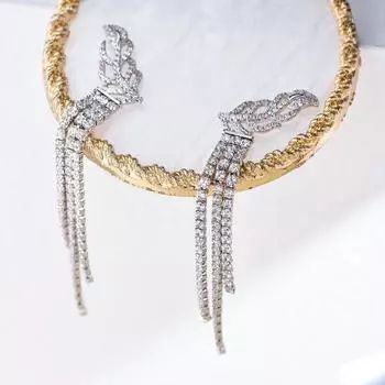 Роскошные серьги-подвески из стерлингового серебра S925 для женщин, сверкающие серьги с бриллиантами, ювелирные изделия для девушек, женские серьги-кисточки 19*76 мм